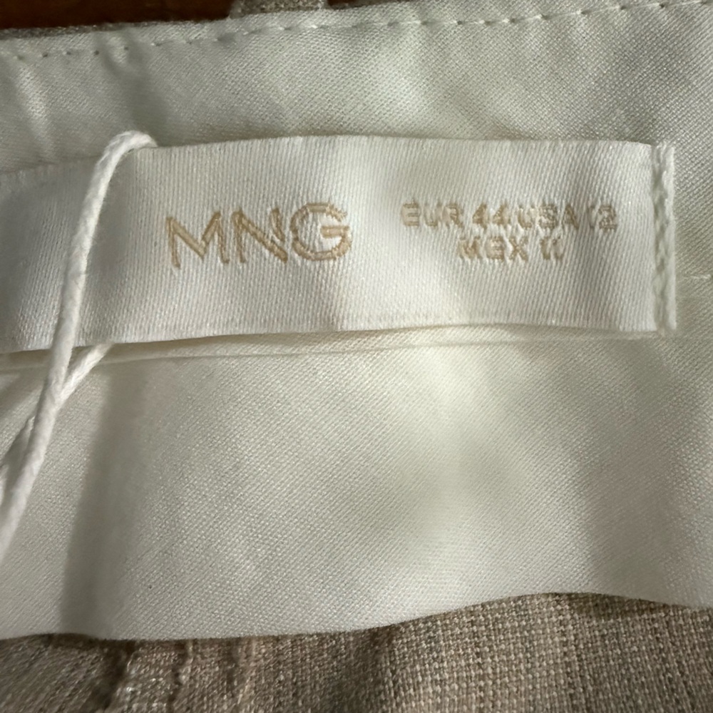 NEW Mango Striped Trousers-Size 12-Beige with Light Blue Stripe - Picture 9 of 15